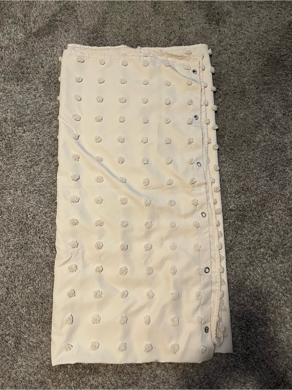 Cream Textured Pom-Pom shower curtain